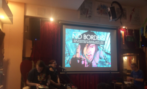 TeMel und Michael Barck bei der Comic-Lesung zu No Borders